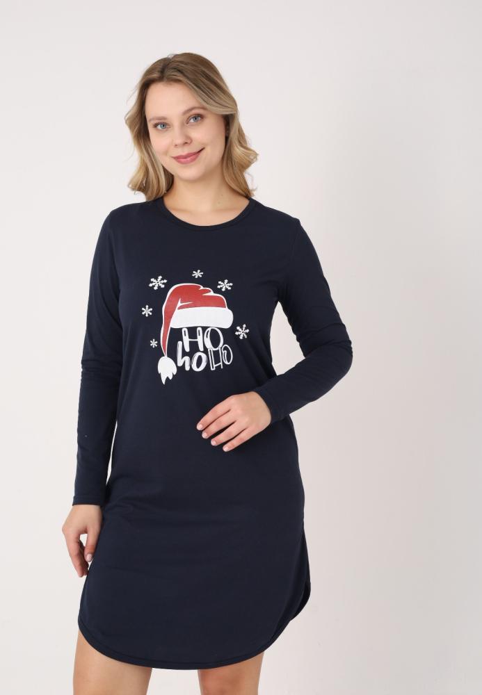 Camasa de noapte Craciun,Imprimeu HO HO, En-gros